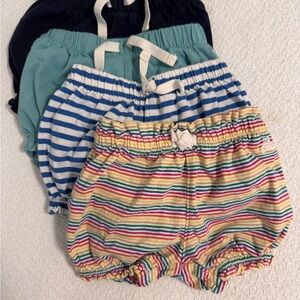 Primary Girls Stripe & Solid Cotton Shorts Set - Navy, Teal, Blue, Multicolor
